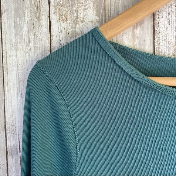Intimately Free People Waffle Knit Teal Thermal With Thumb Holes Women’s Large - Picture 4 of 5